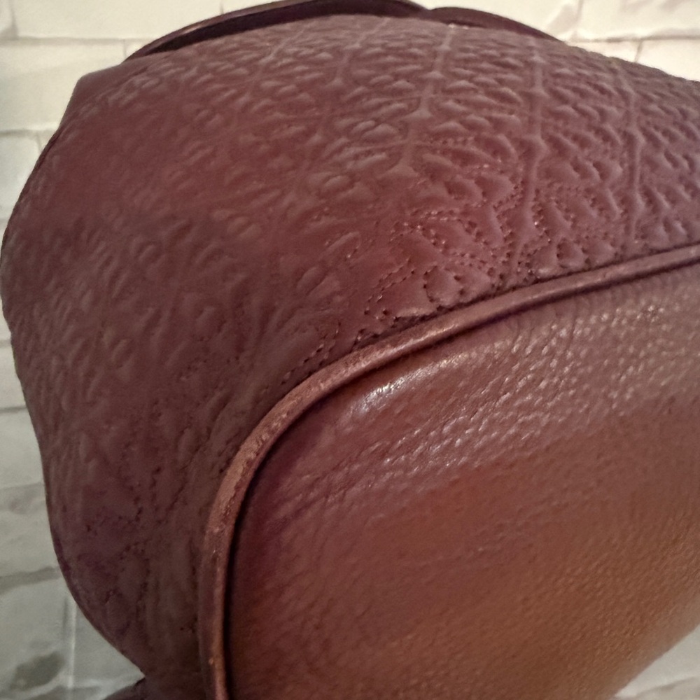 Brand Tory Burch Marion Quilted DRAWSTRING Leather Backpack wine red - Picture 9 of 14
